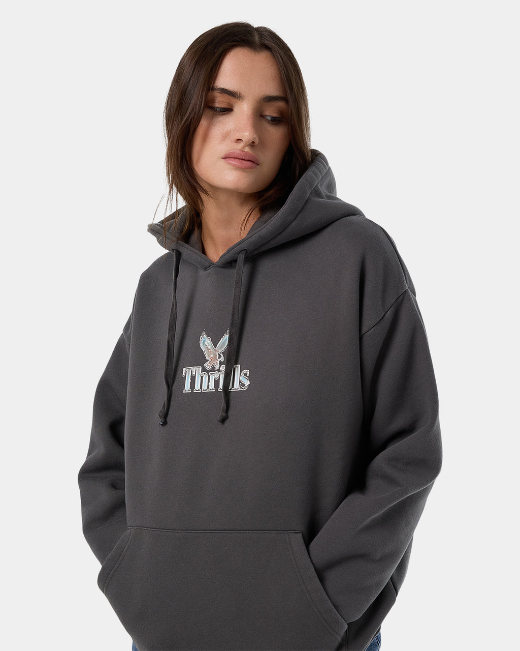 Womens Strenght And Glory Slouch Pullover Hoodie