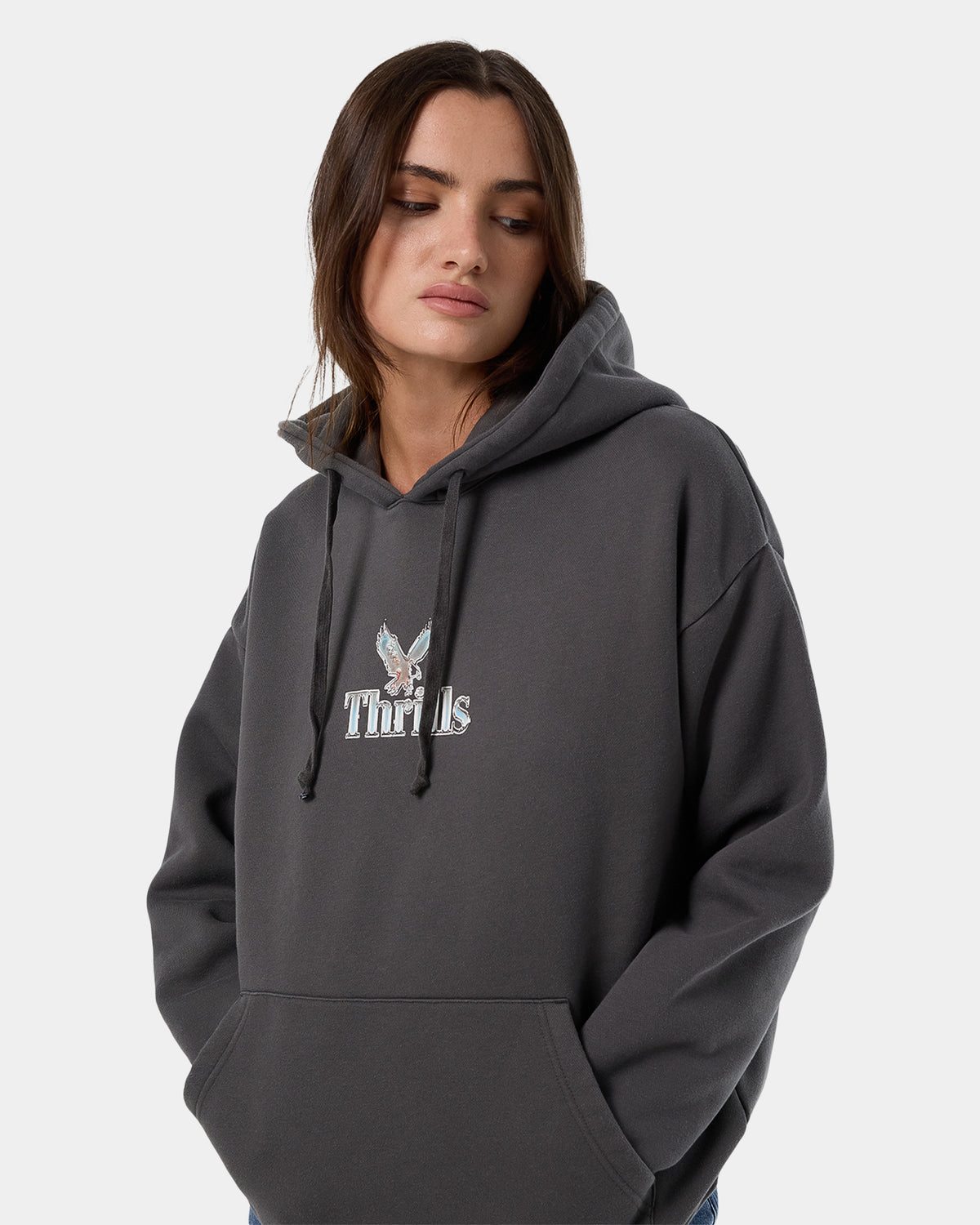 Womens Strenght And Glory Slouch Pullover Hoodie