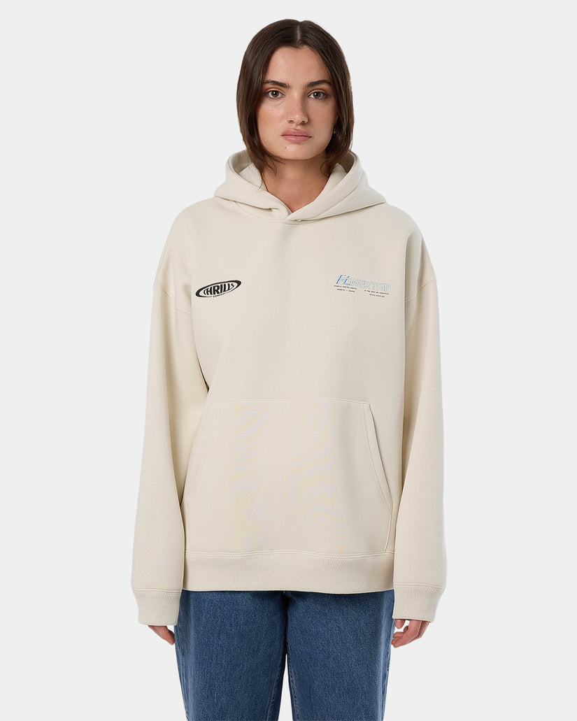 Womens Flower Trip Cocoon Panel Pullover Hoodie