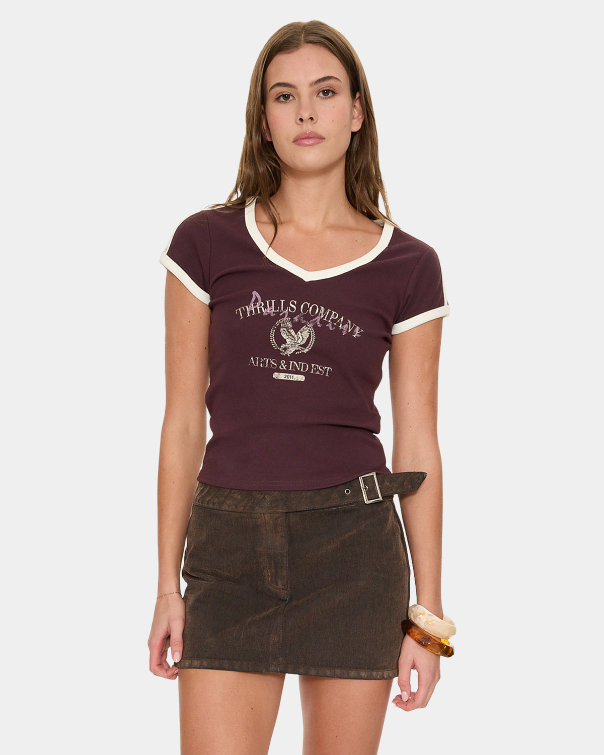 HERITAGE TRACK V NECK CLUB TEE 13A