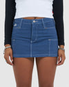 WOMENS PATCHES RIVET MINI SKIRT