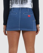 WOMENS PATCHES RIVET MINI SKIRT