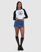 WOMENS PATCHES RIVET MINI SKIRT