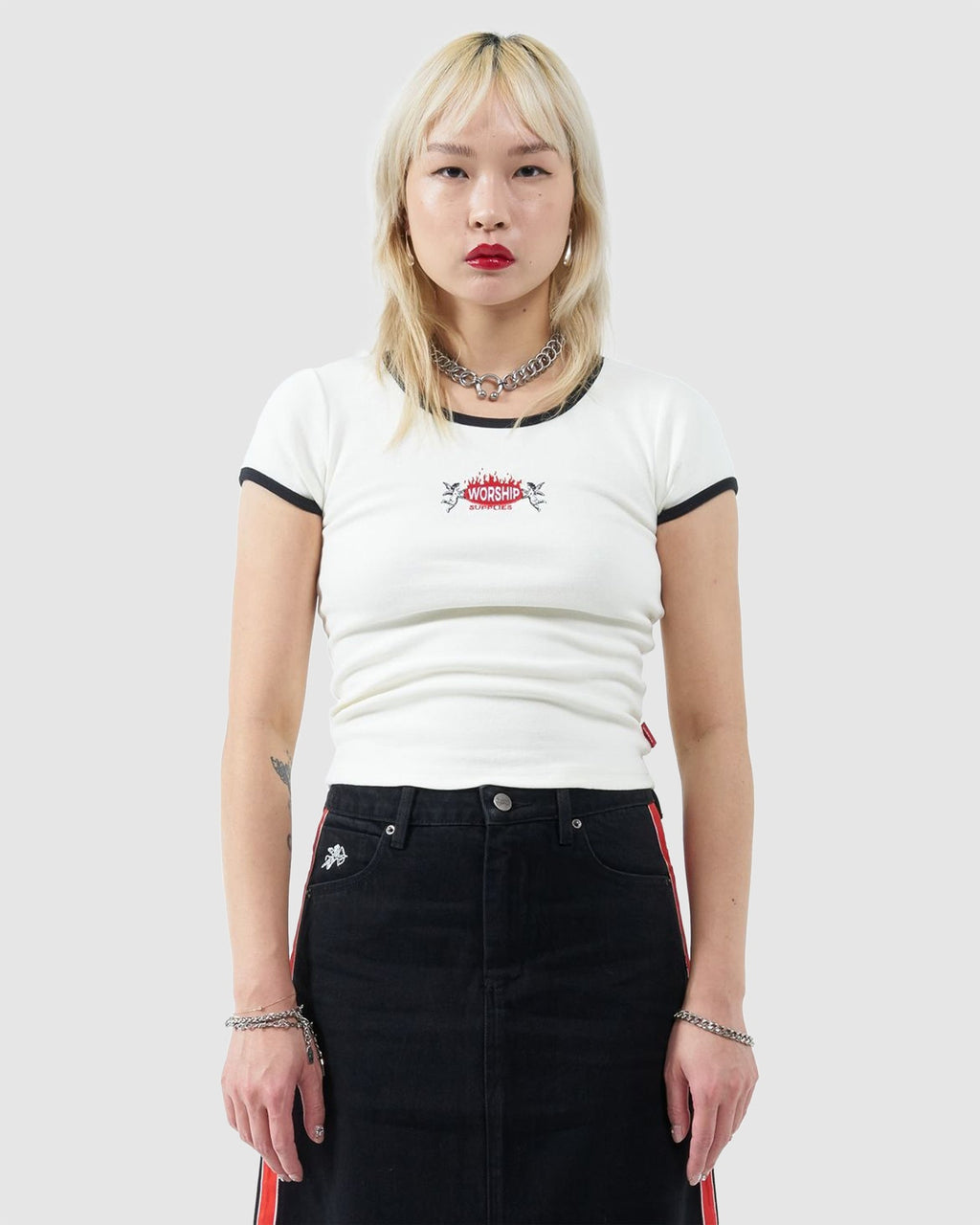 Womens Hot Plate Slim Ringer T-Shirt
