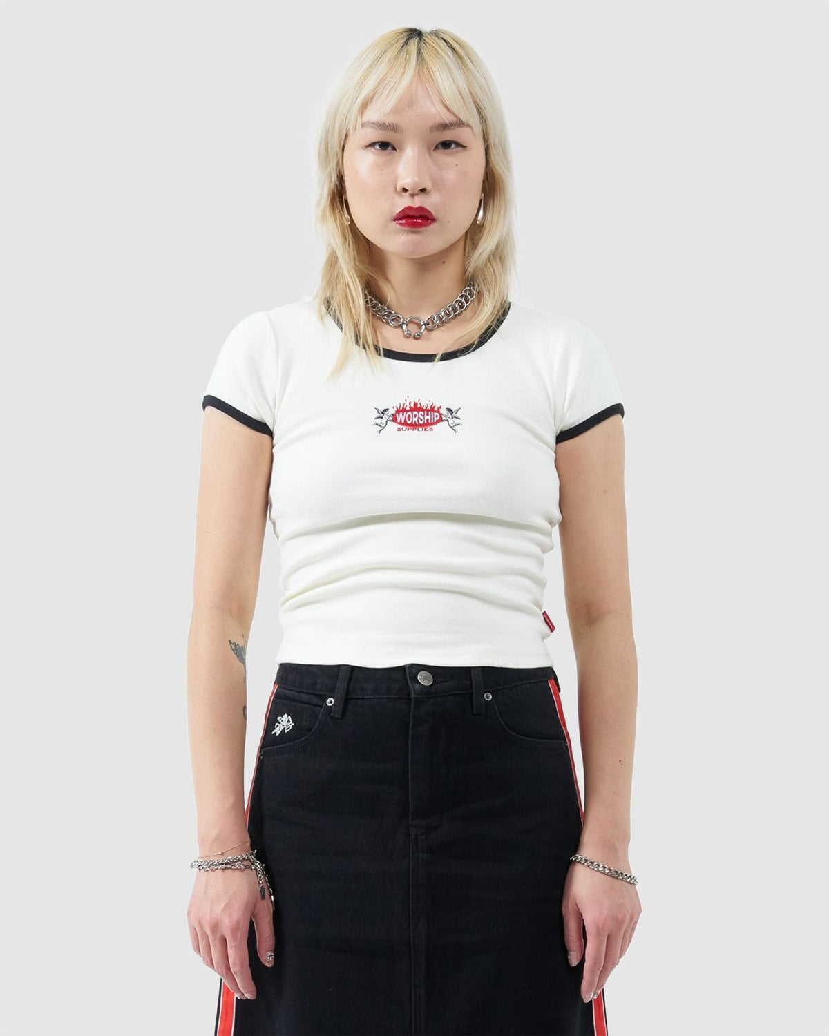 Womens Hot Plate Slim Ringer T-Shirt