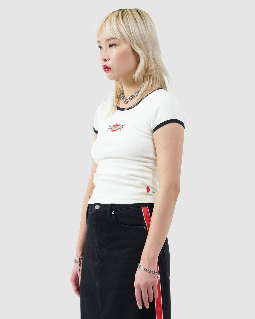 Womens Hot Plate Slim Ringer T-Shirt