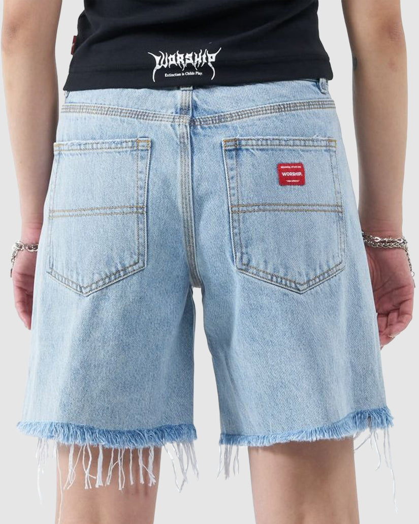 WOMENS DAMAGE STUBBY SHORTS