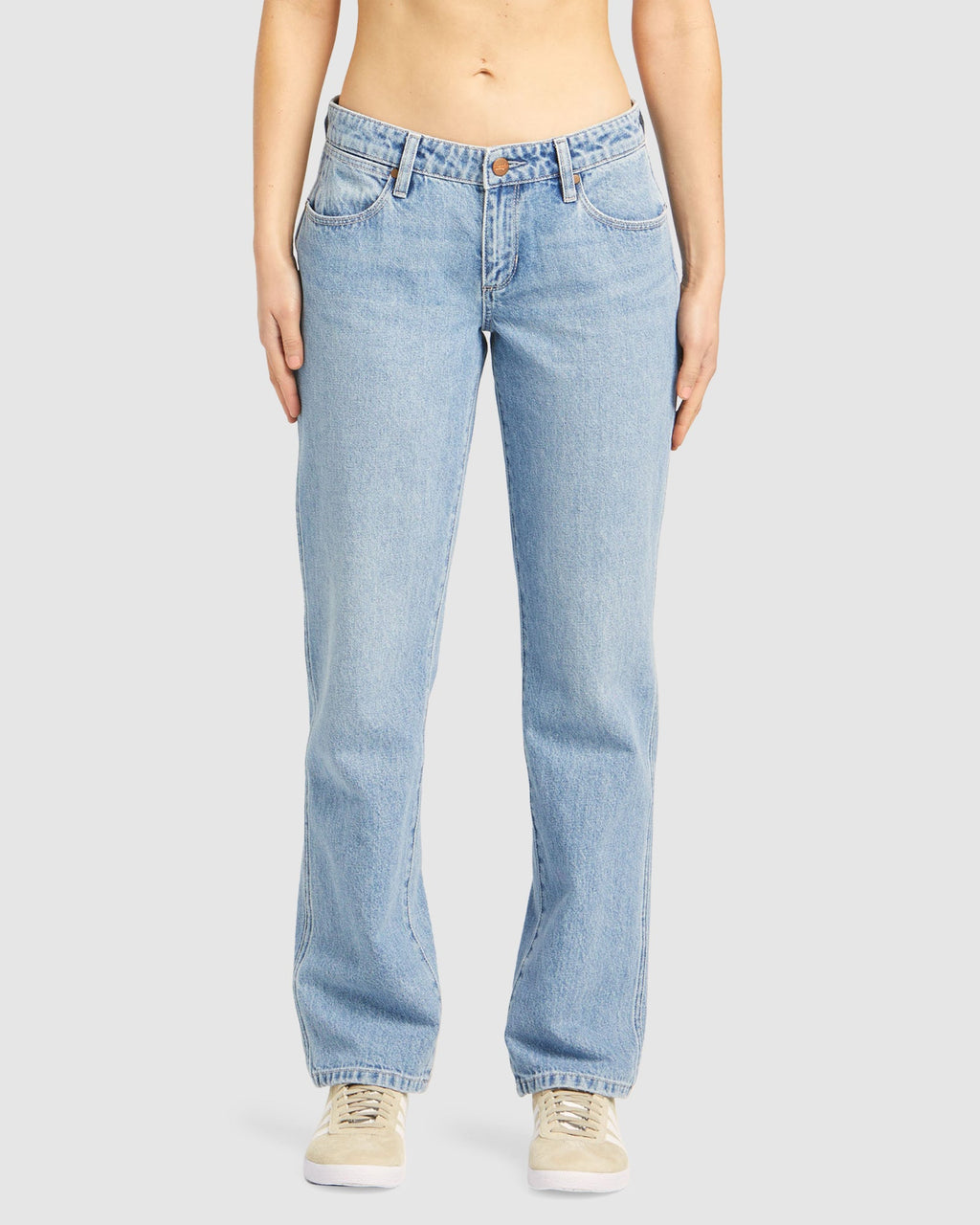 WOMENS LOW RISE CLAUDIA STRAIGHT BLUE PANT