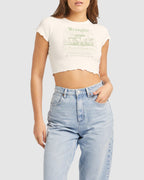 WOMENS BABY RIB MUSHROOM FIELDS T-SHIRT