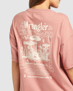 WOMENS BOXY SLOUCH MUSHROOM FIELD T-SHIRT