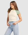 WOMENS BABY RAGLAN 60S IMPRINT T-SHIRT