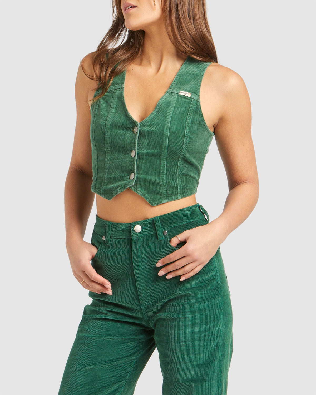 WOMENS WESTBOUND VEST BASIL CORD