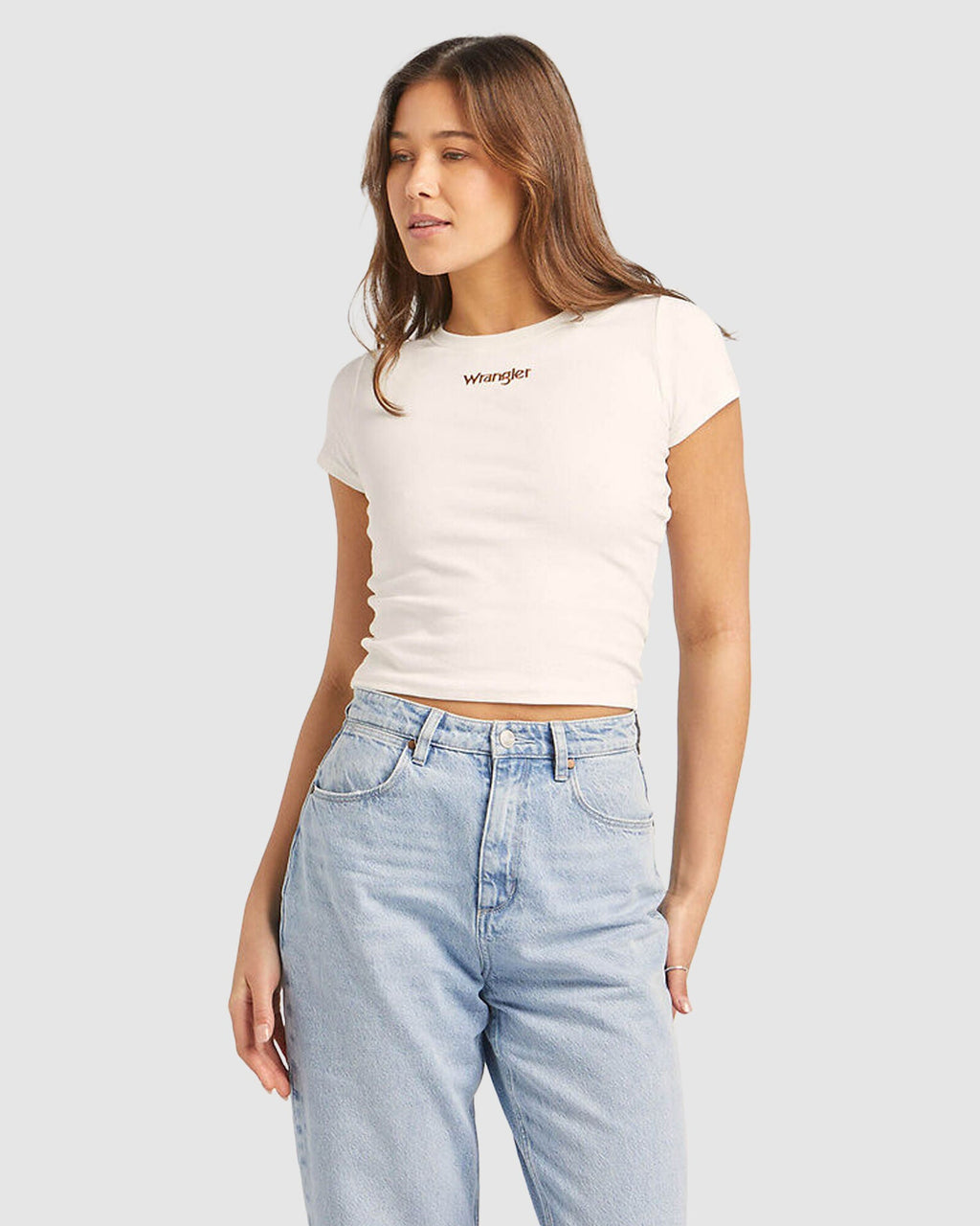 WOMENS STAPLE RIB VINTAGE WHITE T-SHIRT