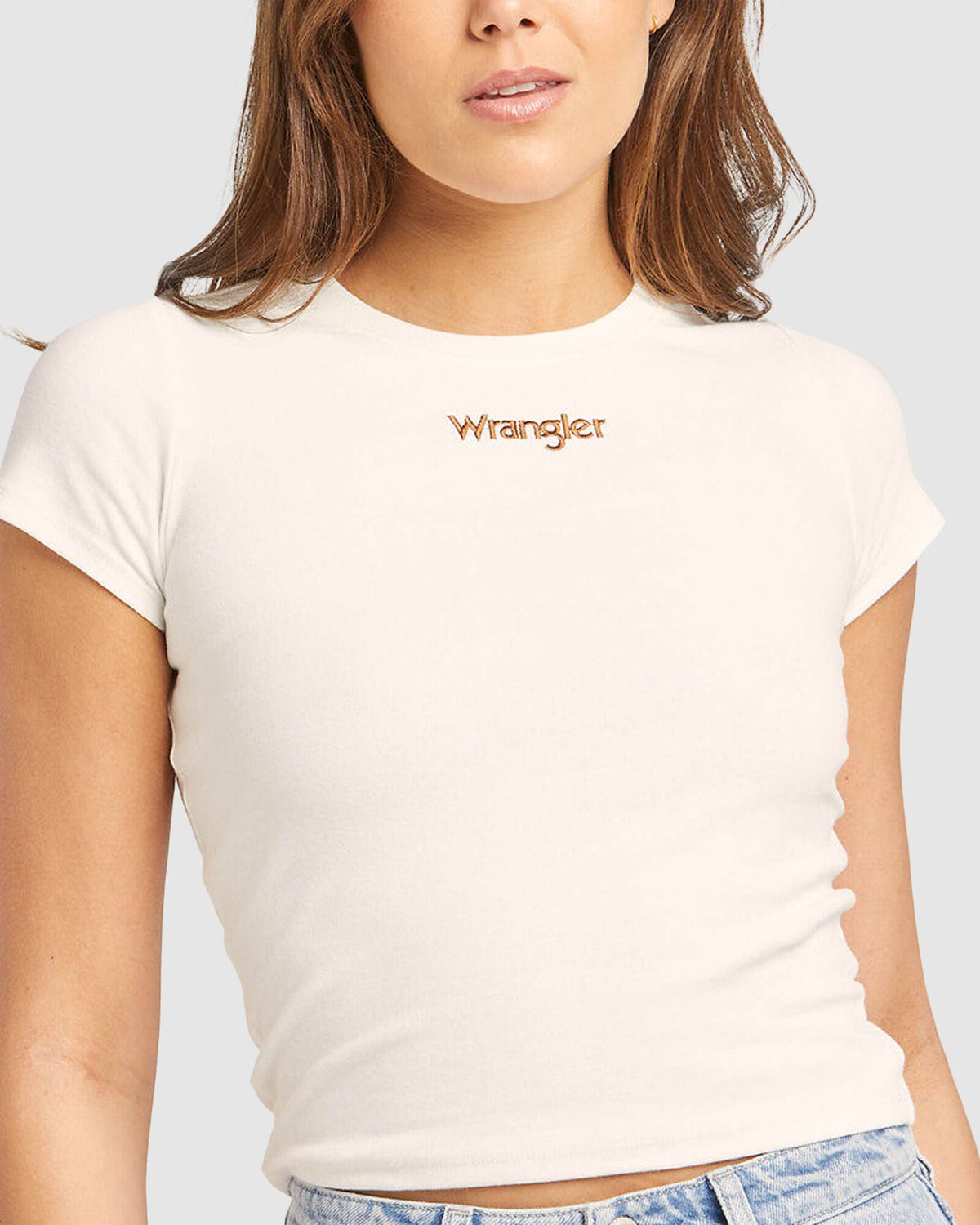 WOMENS STAPLE RIB VINTAGE WHITE T-SHIRT