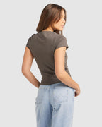 WOMENS STAPLE RIB TANK SLATE