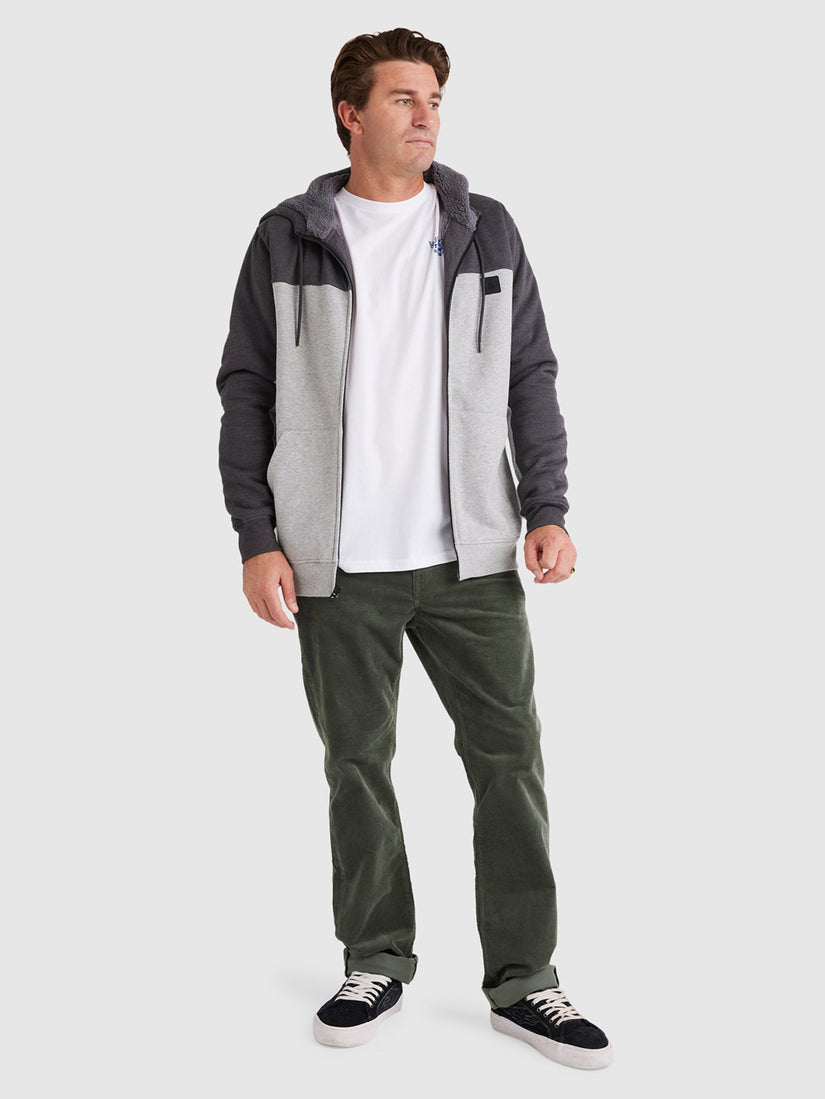 Mens Division Lined Zip Up Hoodie