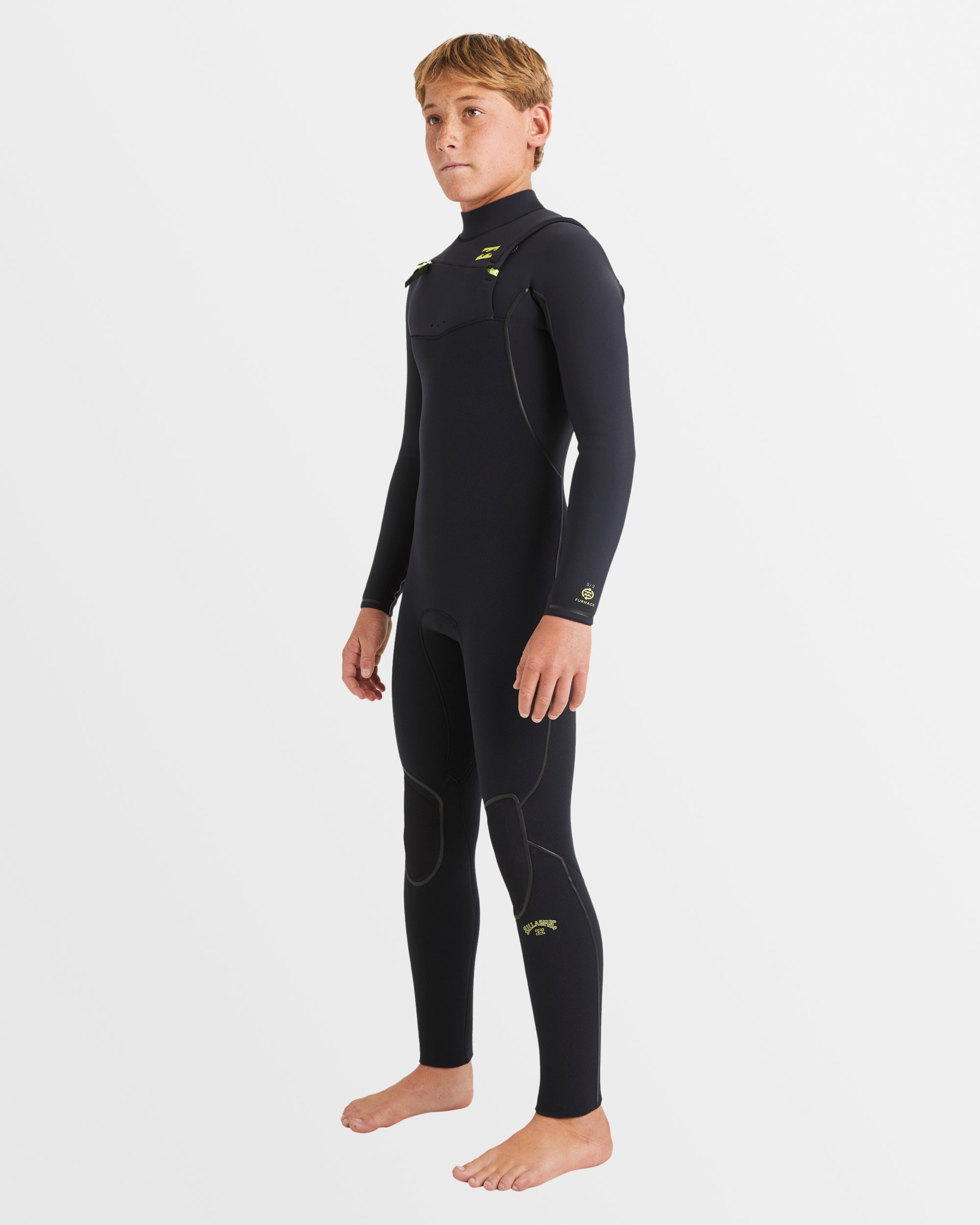 Boys 6-16 3/2mm Furnace Natural Chest Zip Steamer Wetsuit