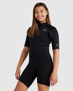Girls 6-14 2/2 Foil Back Zip Springsuit