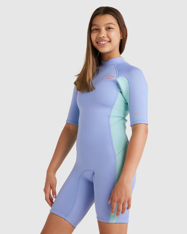 Girls 6-14 2/2 Foil Back Zip Springsuit