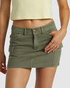 Womens Hilary Cargo Denim Mini Skirt