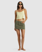 Womens Hilary Cargo Denim Mini Skirt