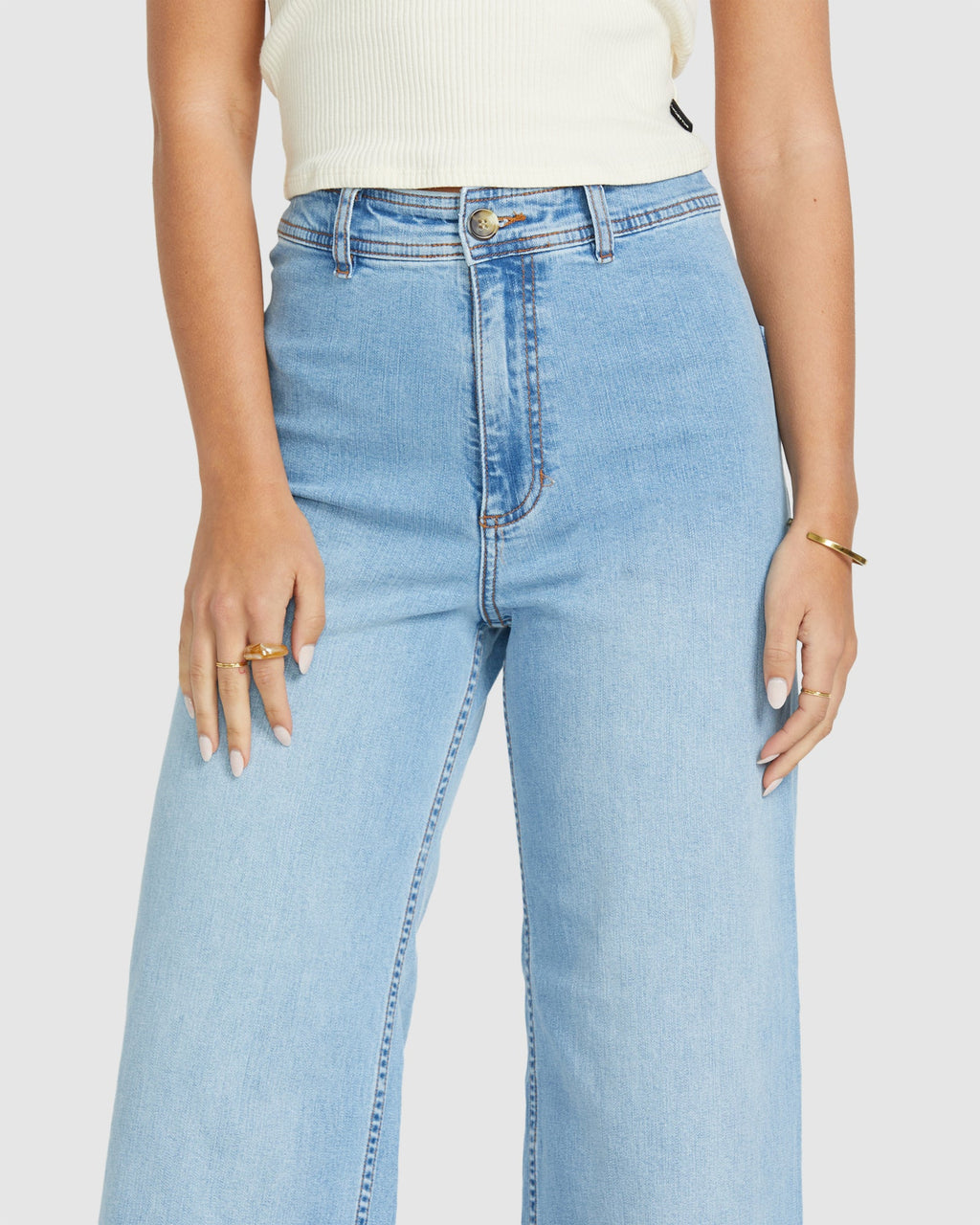 Womens Free Fall Indigo Denim Jeans