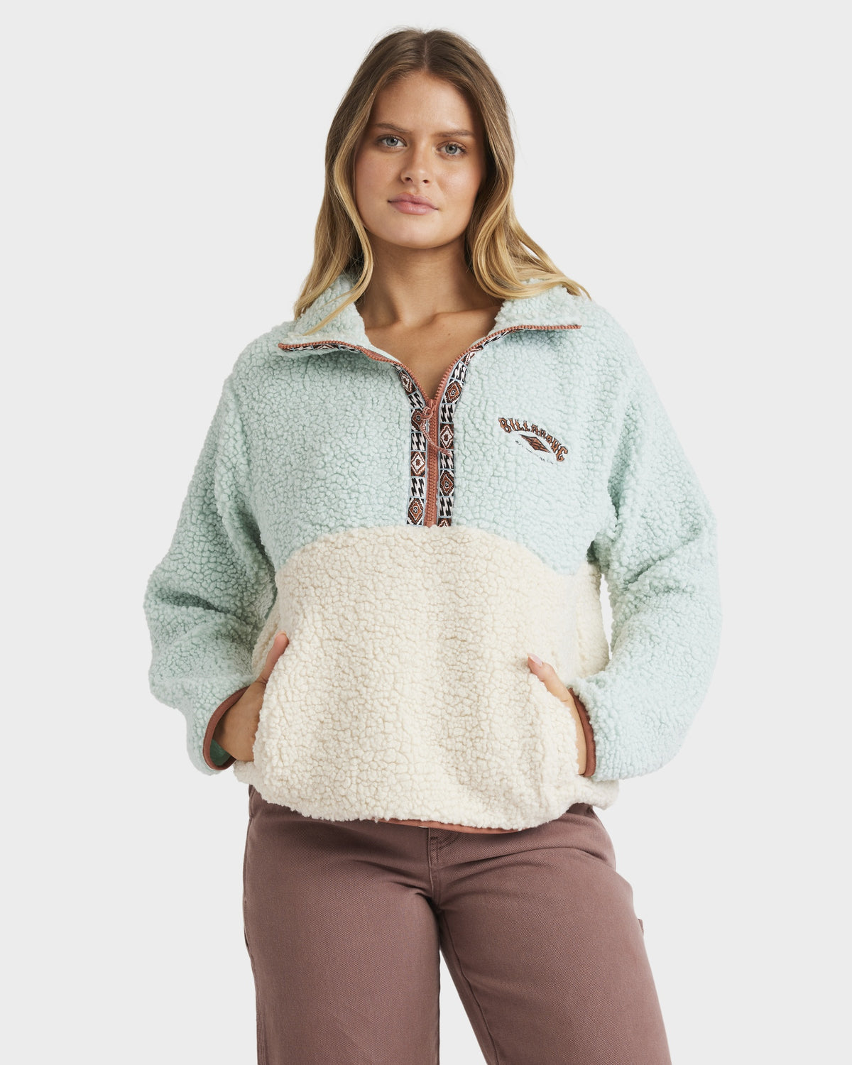 Womens Horizon Colorblock Half Zip Fleece Jumper