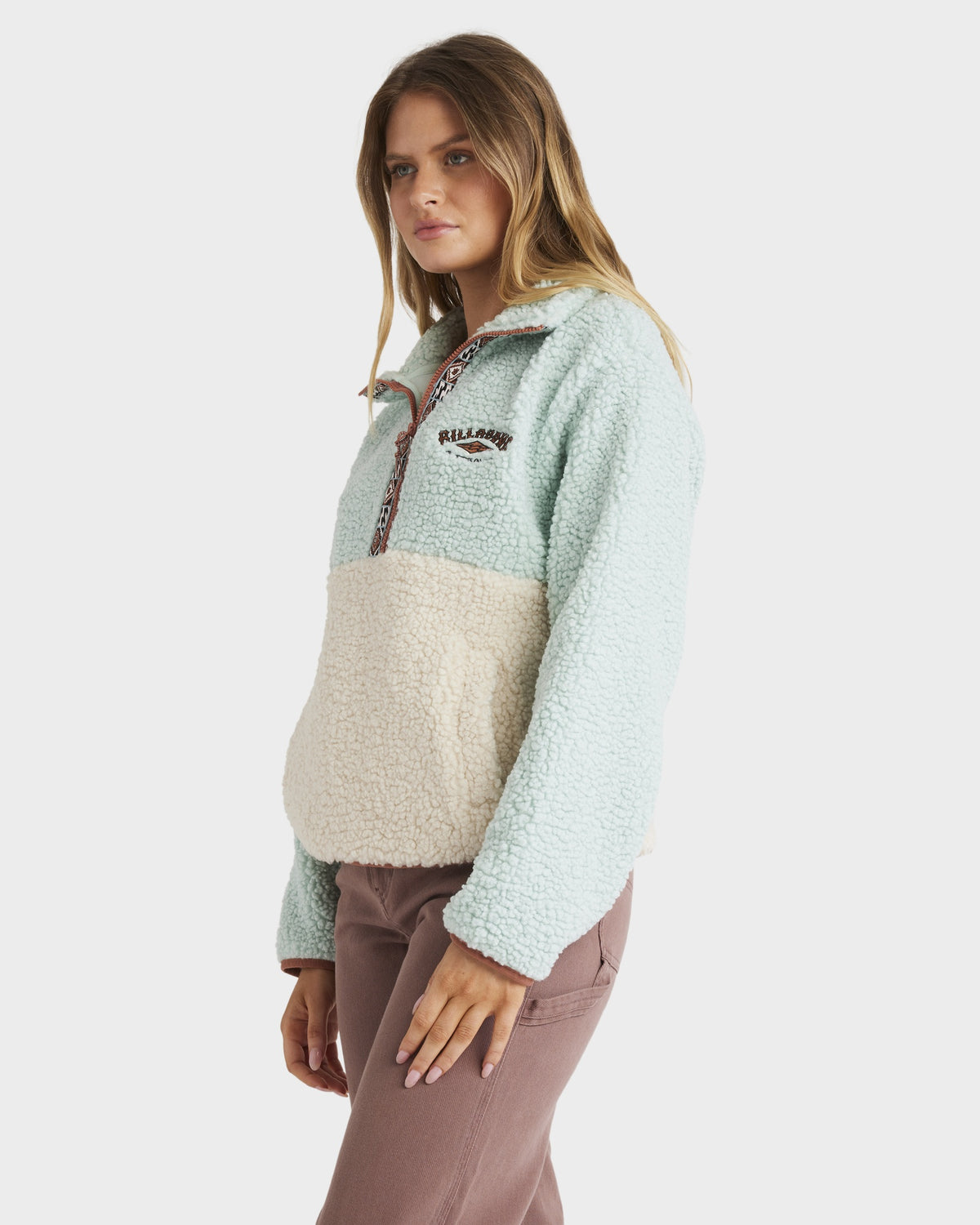 Womens Horizon Colorblock Half Zip Fleece Jumper