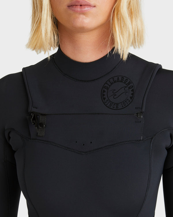 Womens 4/3mm Salty Dayz Natural Chest Zip Steamer Wetsuit