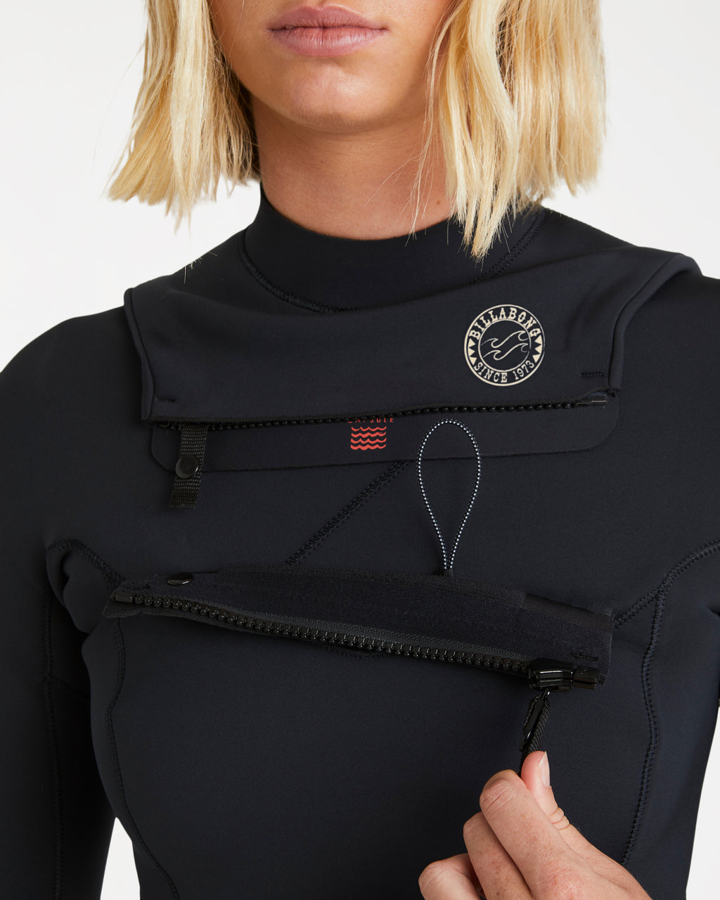 Womens 3/2mm Salty Dayz Natural Chest Zip Steamer Wetsuit