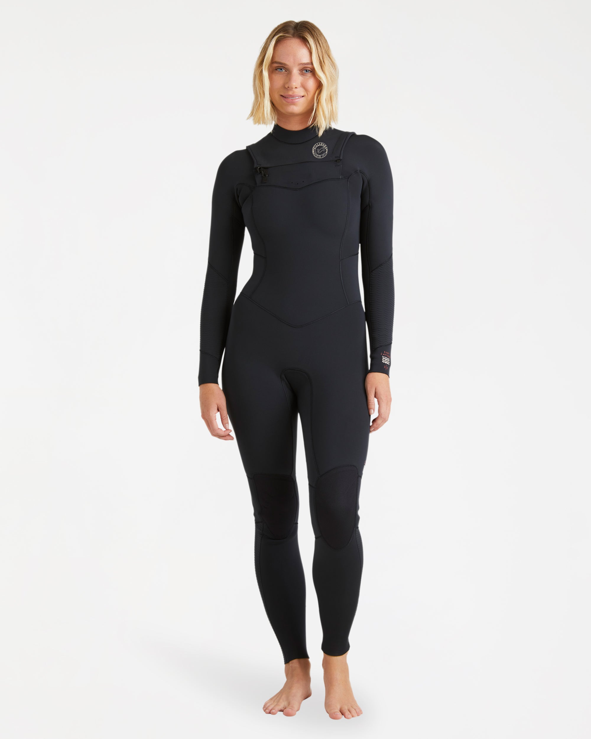 Womens 3/2mm Salty Dayz Natural Chest Zip Steamer Wetsuit