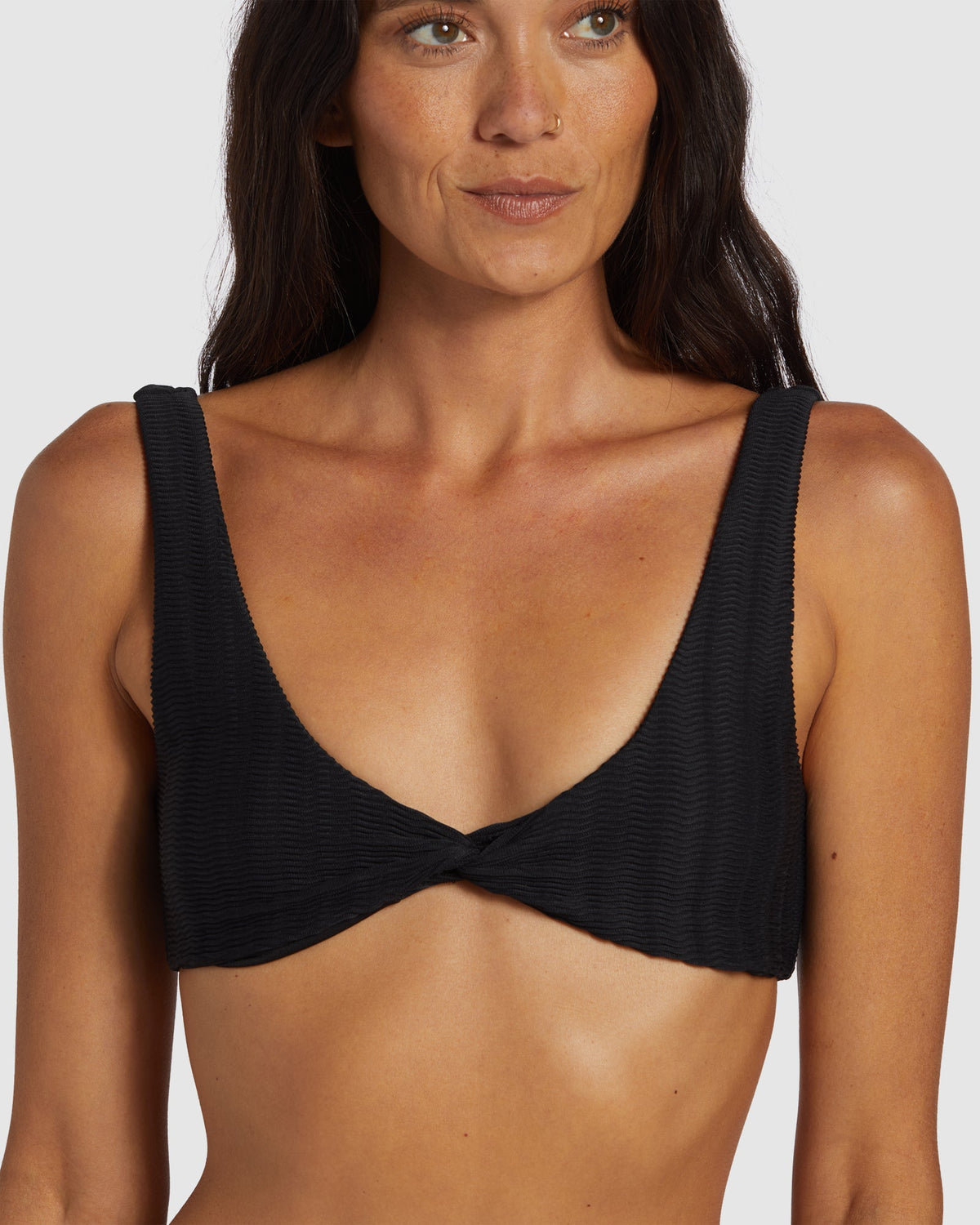 Womens Coral Gardeners Wave Trip Twisted Tank Bikini Top