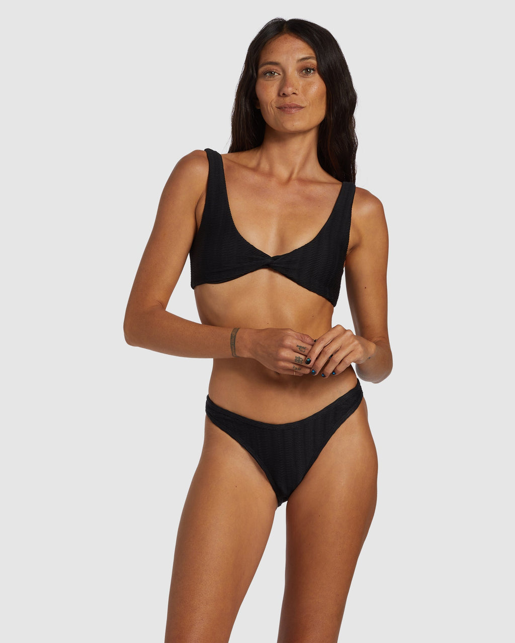Womens Coral Gardeners Wave Trip Twisted Tank Bikini Top