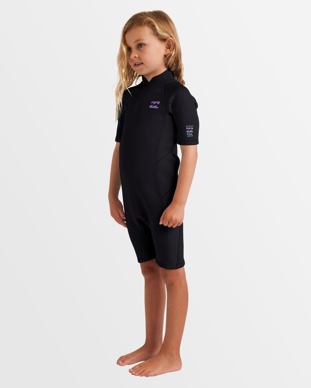Girls 2-6 2/2mm Foil Back Zip Springsuit