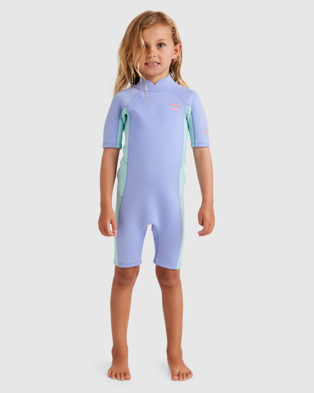 Girls 2-6 2/2Mm Foil Back Zip Springsuit