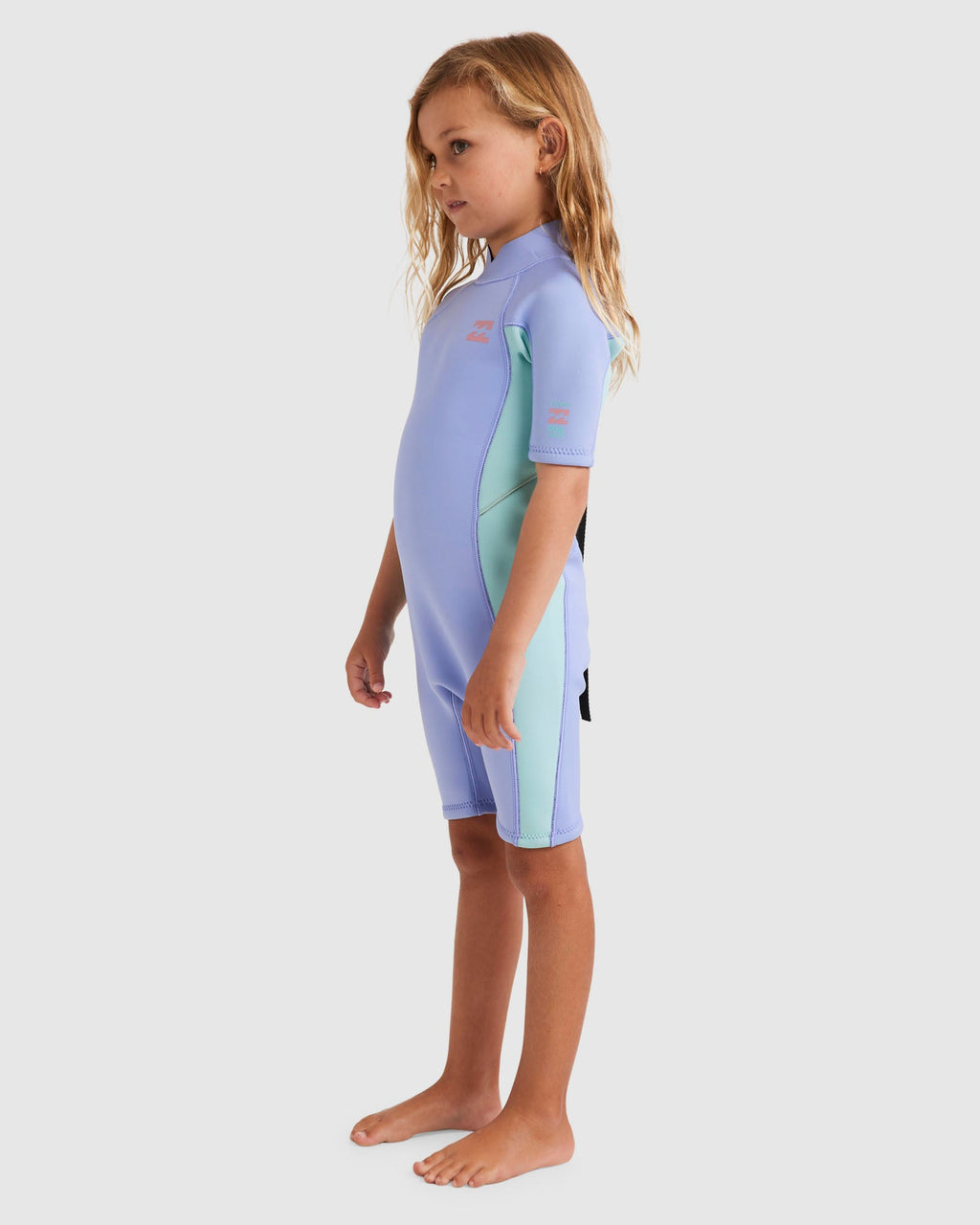 Girls 2-6 2/2Mm Foil Back Zip Springsuit