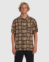 Mens Tiki Reef Hemp Short Sleeve Shirt