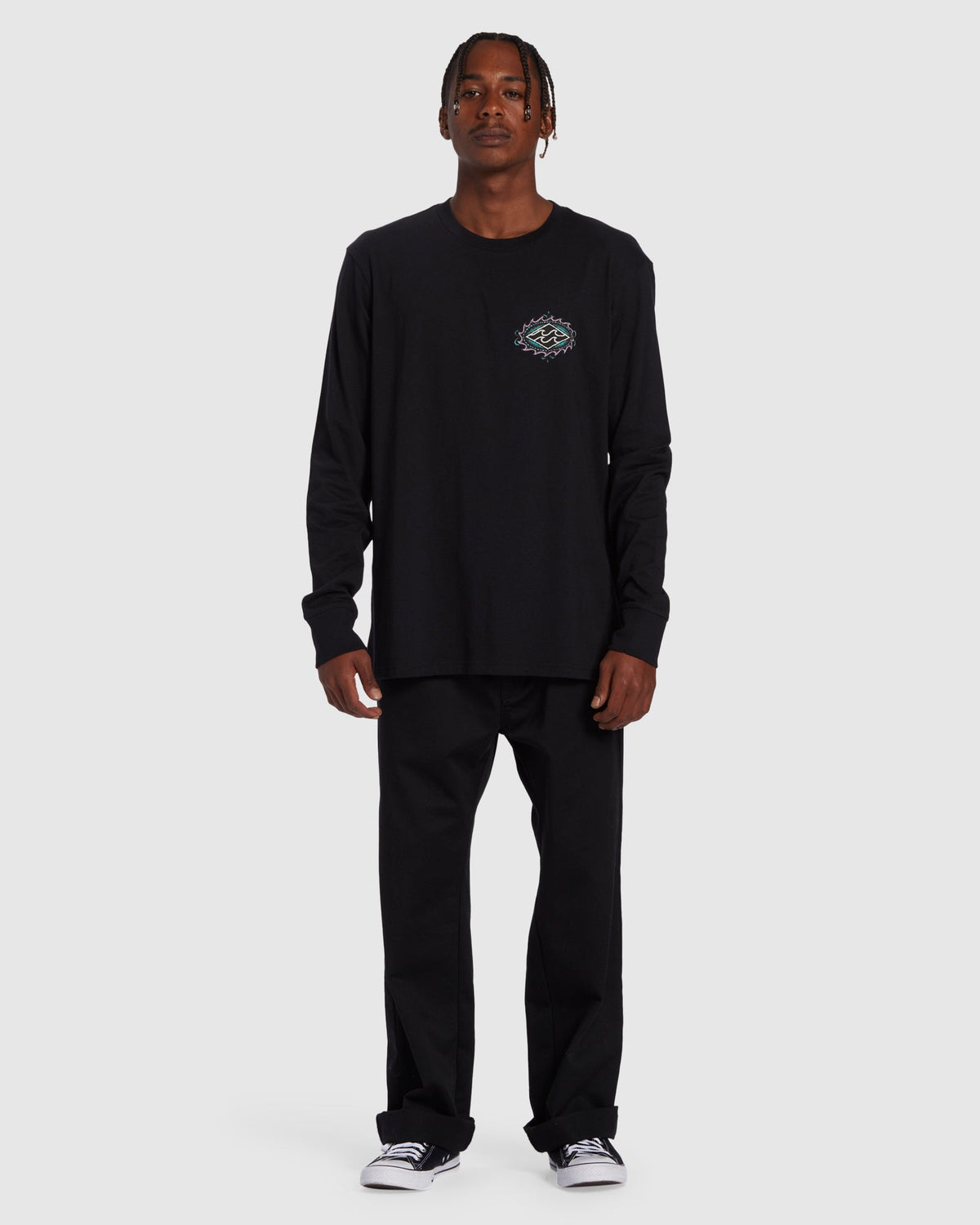 Mens Crayon Wave Long Sleeve T-Shirt