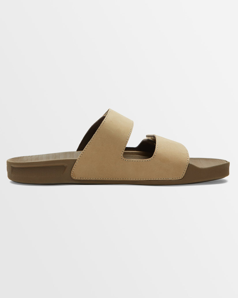 Mens Rivi Leather Double Adjust Slides