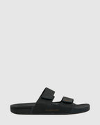 Mens Rivi Leather Double Adjust Slides