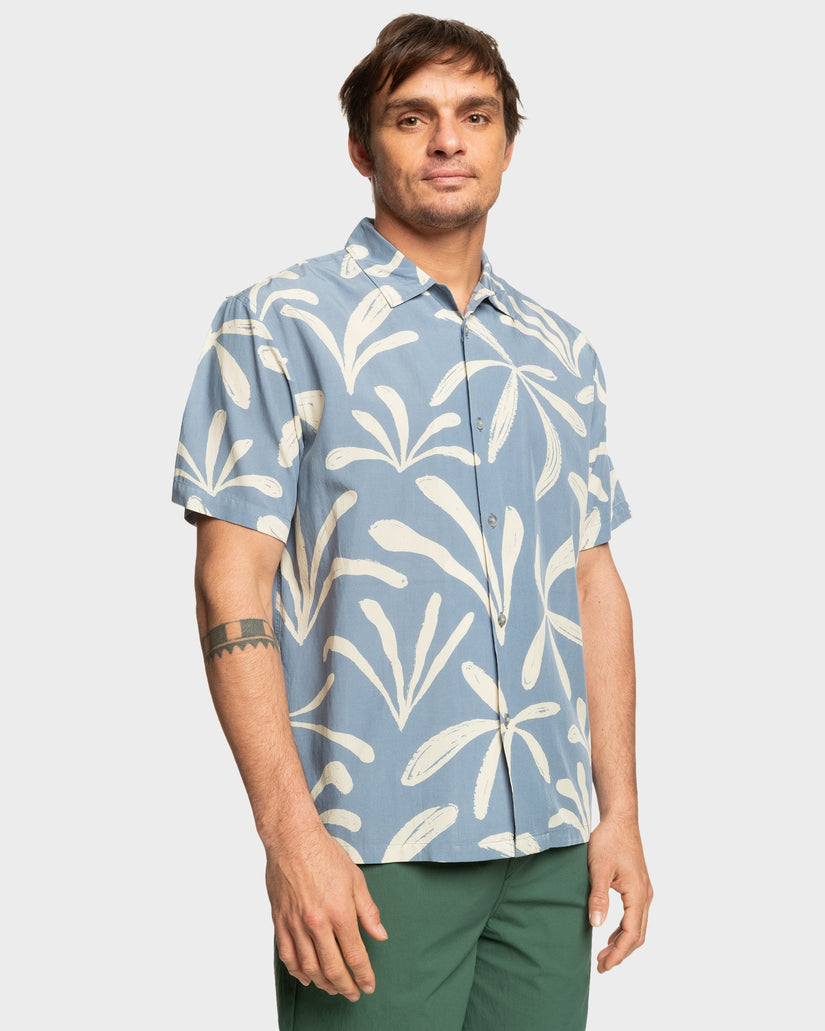 Mens Abstract Island Short Sleeve Shirt