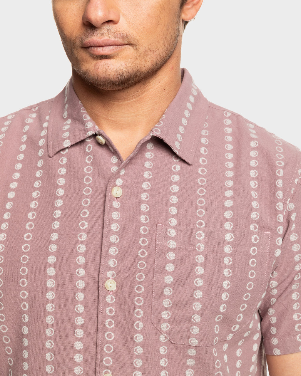 Mens Lunar Phases Casual Short Sleeve Shirt