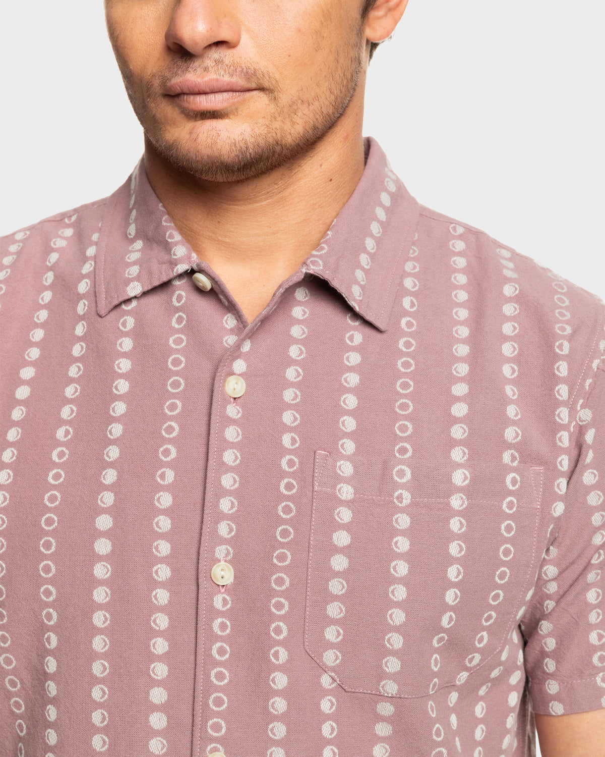 Mens Lunar Phases Casual Short Sleeve Shirt