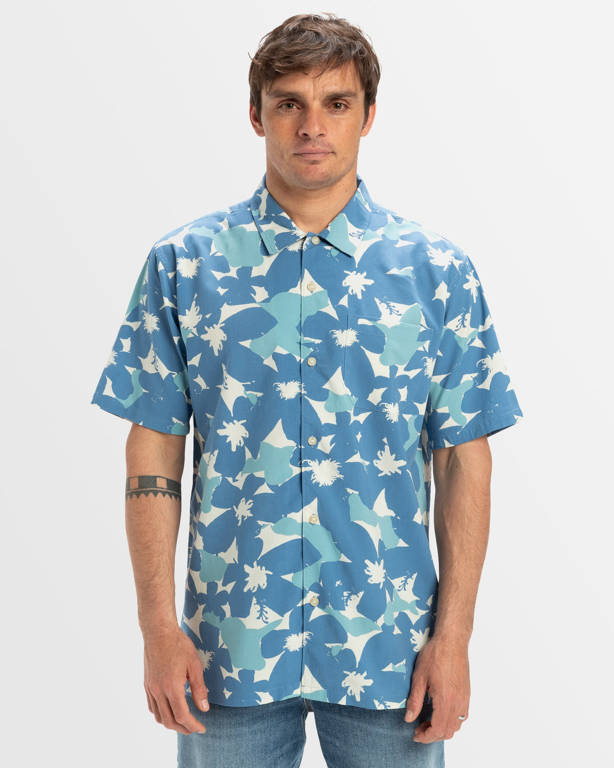Mens Beach Club Casual Short Sleeve Shirt