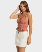 Womens Sunset Mist Cropped Vest Top