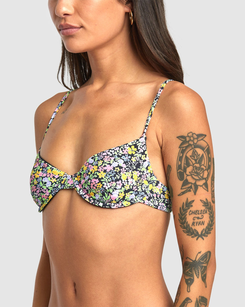 Womens Flower Field Underwire Bikini Top