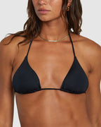 Womens Solid Halter Triangle Bikini Top
