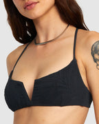 Womens Palm Grooves V Wire Crossback Bikini Top