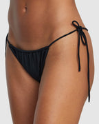 Womens Solid Tie Skimpy Bikini Bottom