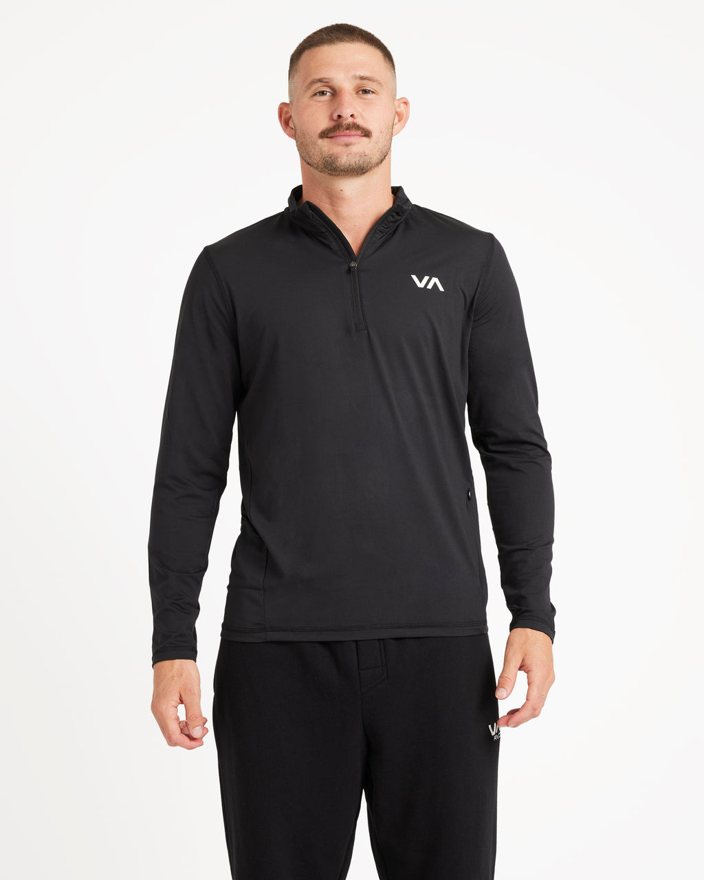 Mens Sport Vent Half Zip Long Sleeve T-Shirt